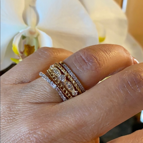 New 14K Gold CZ Wedding Band Promise Ring - Picture 15 of 15